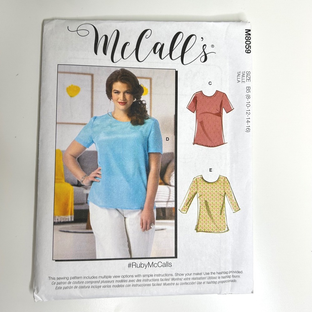McCall's M8059 Uncut Sewing Pattern Women's Tops Size B5‎ 8-10-12-14-16